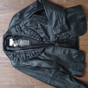 Newport News black leather jacket/ NWT/size 14